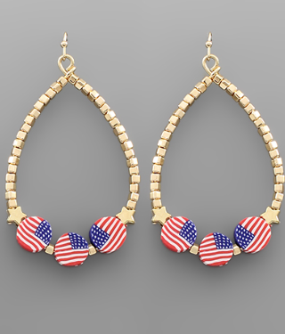 Rubber Patriotic Teardrop Earrings