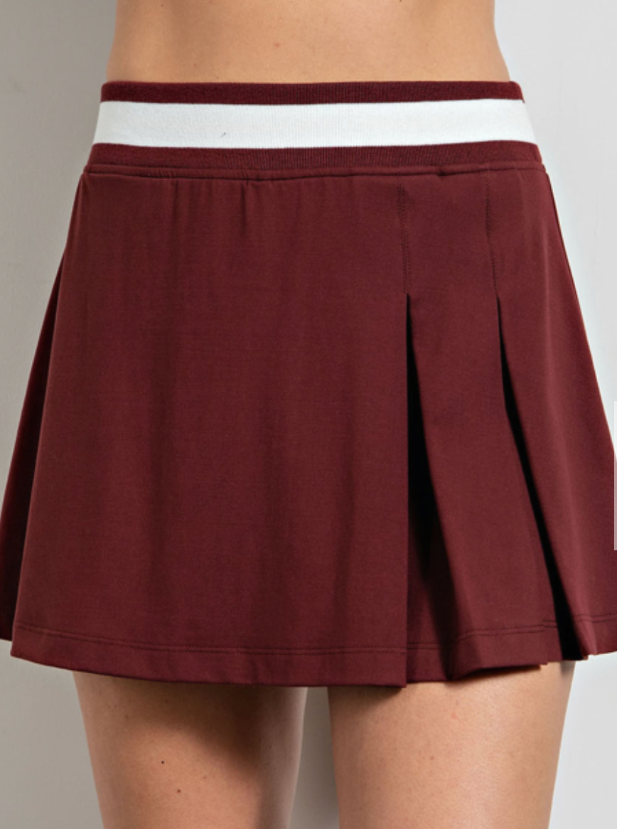 May Tennis Skort-Maroon