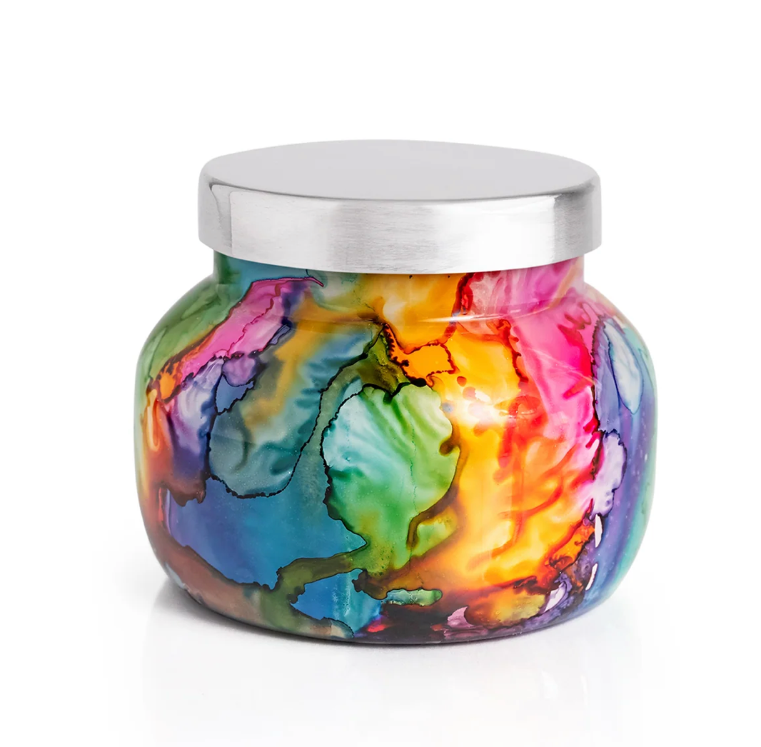 Volcano Rainbow Watercolor Petite Candle