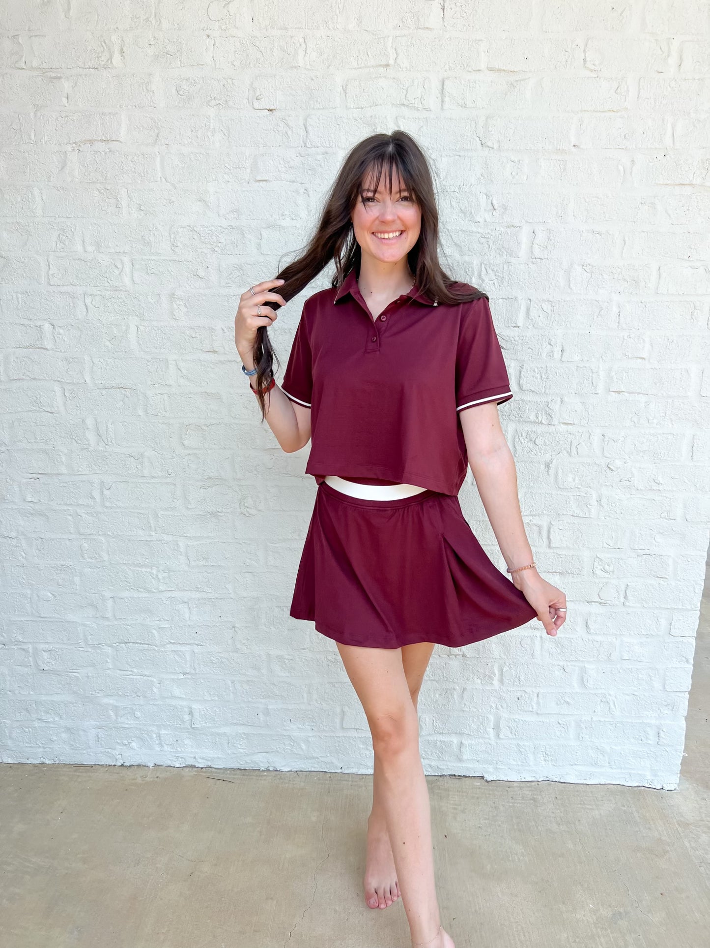 May Tennis Skort-Maroon