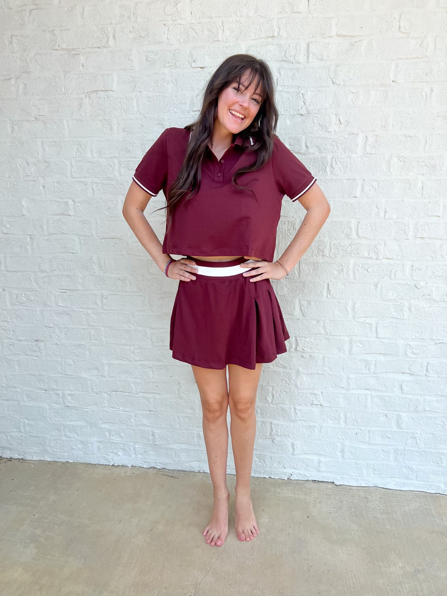 May Tennis Skort-Maroon