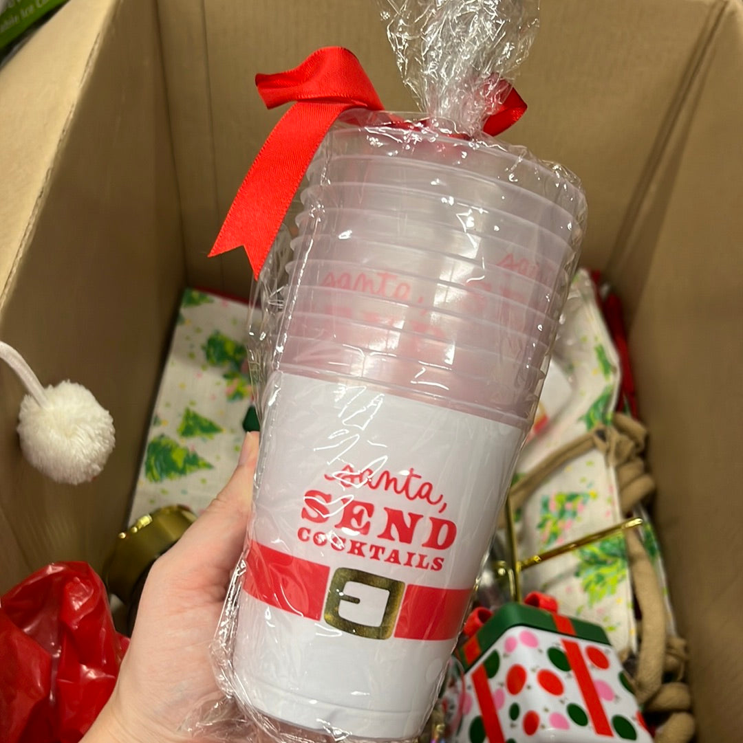 Santa Send Cocktails Cups