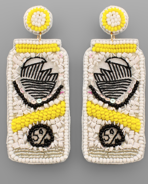 Seltzer Beaded Can Earrings