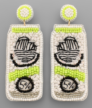 Seltzer Beaded Can Earrings