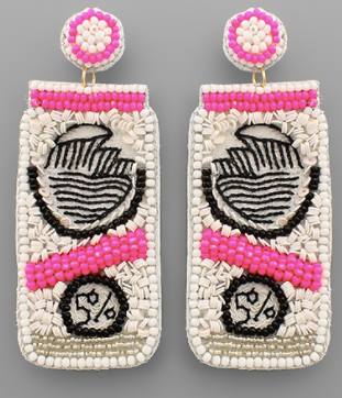 Seltzer Beaded Can Earrings