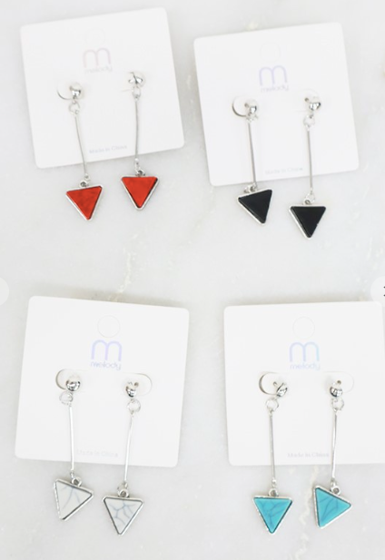 Triangle Marble Drop Earring