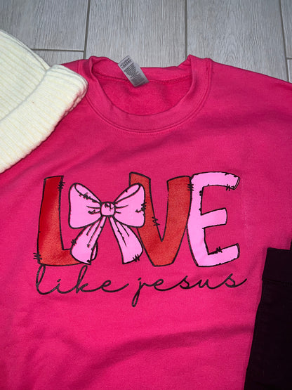 Love Like Jesus Sweatshirt-Pink