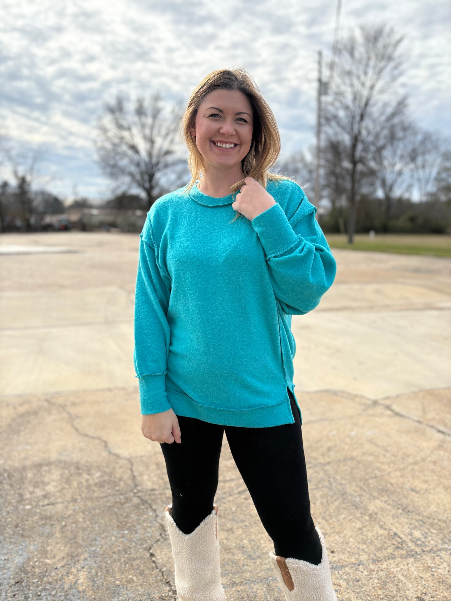 Hailey Top Teal-Plus