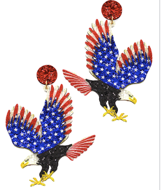 Glitter USA Eagle Earrings