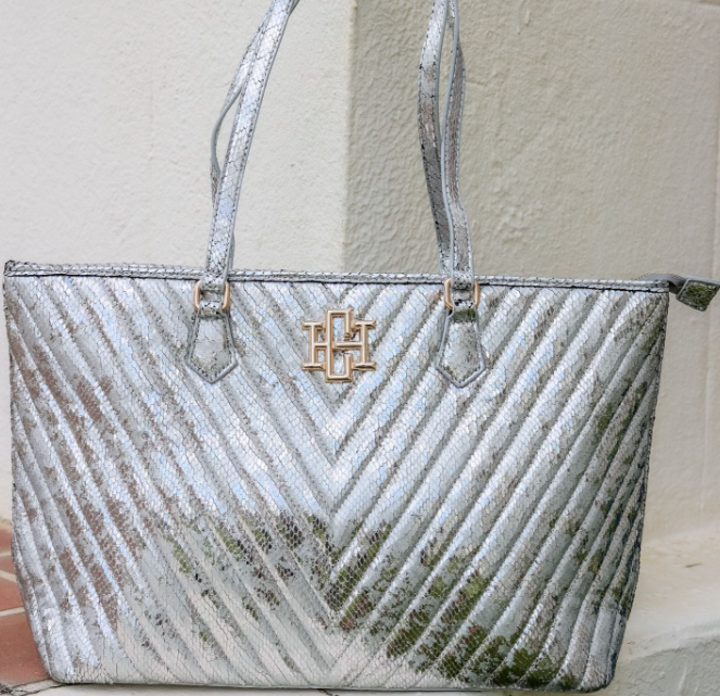 Tabitha Quilted Tote SILVER FLECK