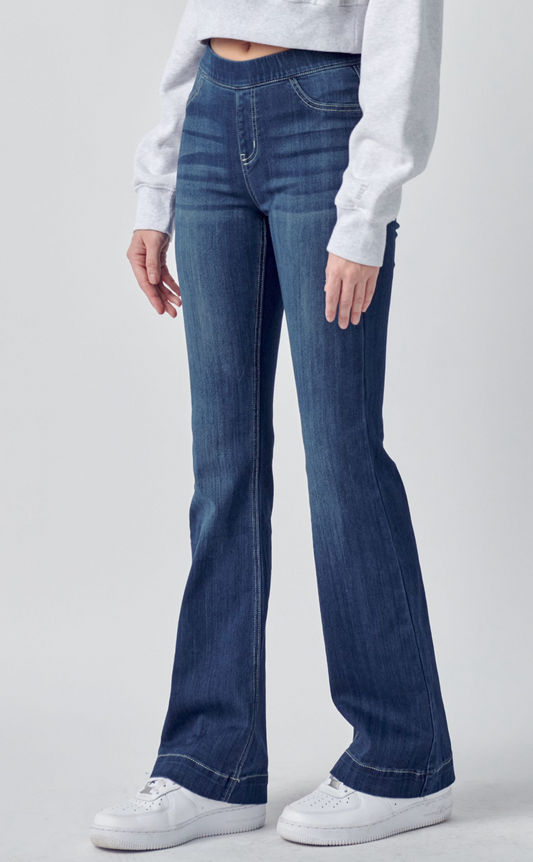 CELLO - Regular Flare Jeans - DARK DENIM