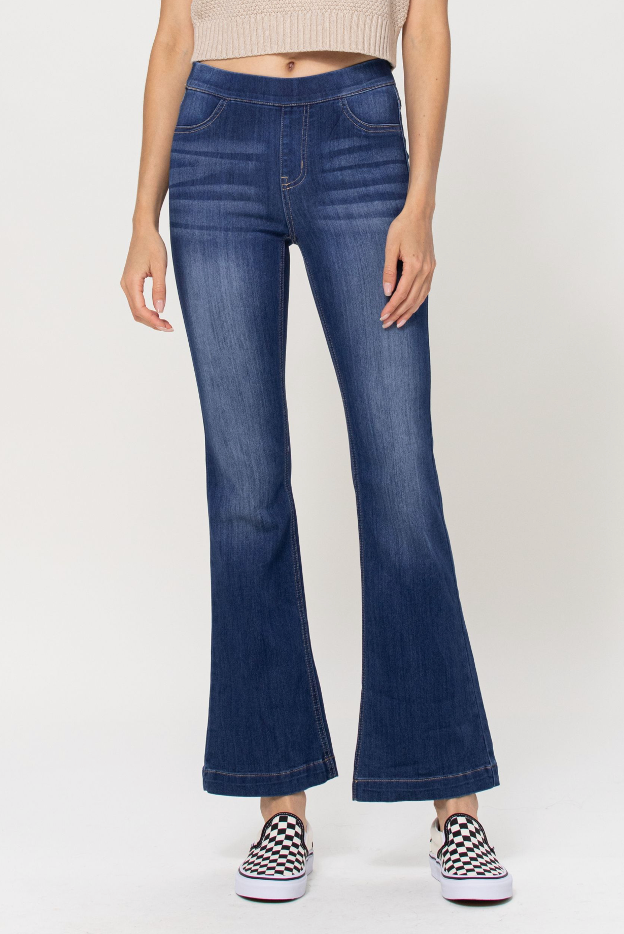 CELLO - Petite Flare Jeans - DARK DENIM