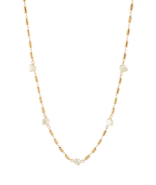 Baroque Pearl Linked Cylinder Necklace