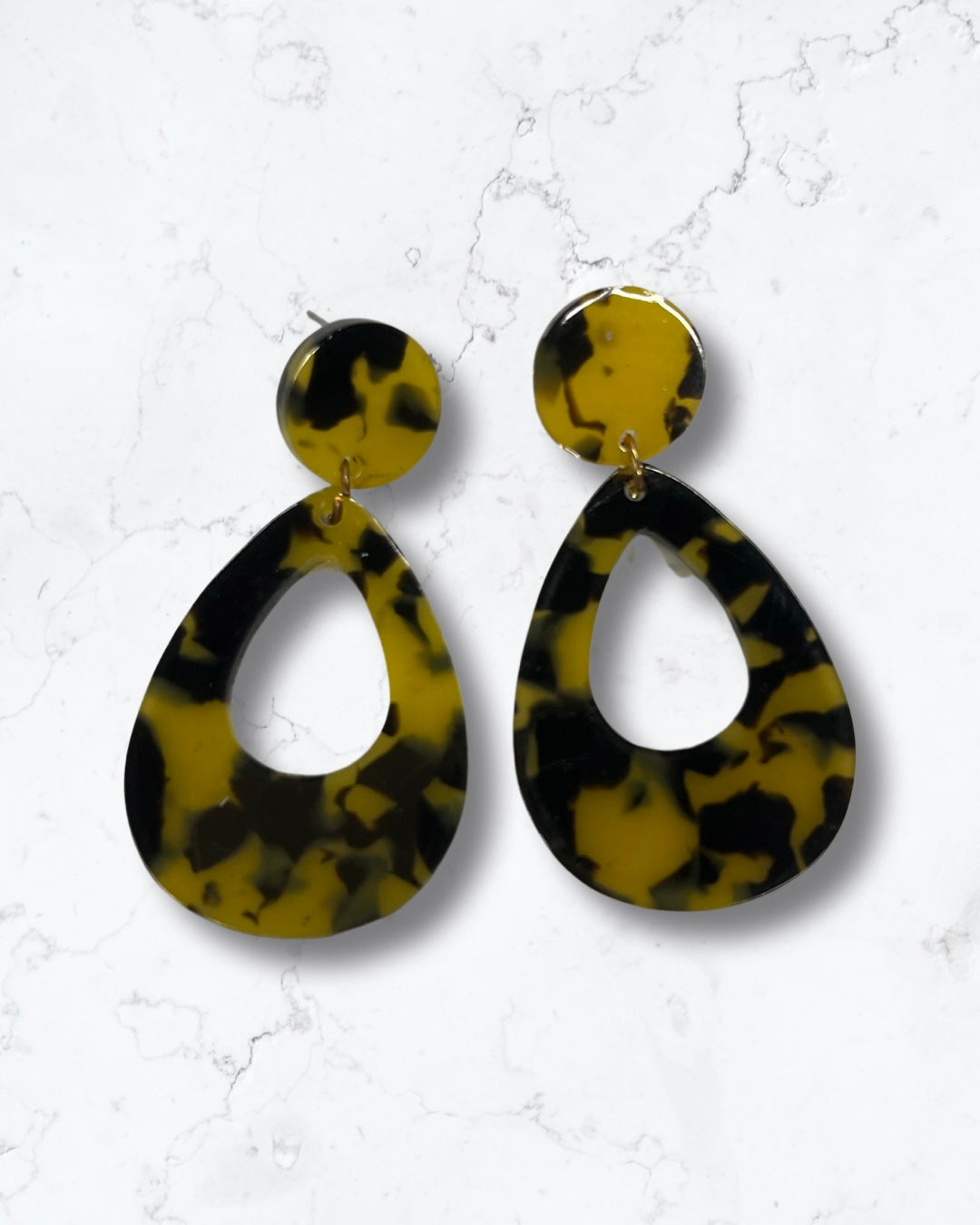 Leopard Tear Drop Acrylic Earrings