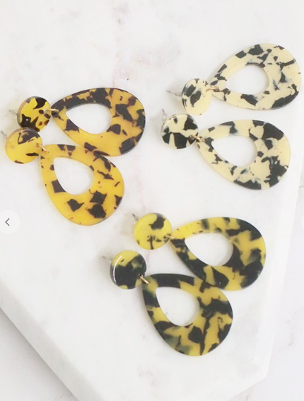 Leopard Tear Drop Acrylic Earrings