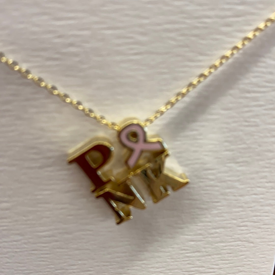 Pink Breast Cancer Necklace